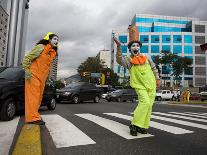 APTOPIX Venezuela Traffic Mimes-Ariana Cubillos-Framed Photographic Print