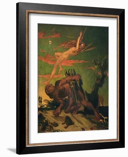 Ariel and Caliban, 1837-David Scott-Framed Giclee Print