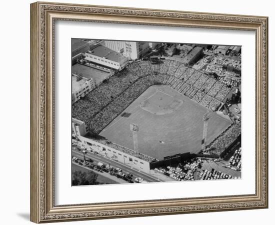 Ariels of Seals Stadium Druing Opeaning Day-Nat Farbman-Framed Photographic Print