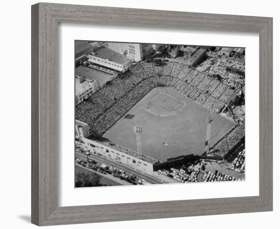 Ariels of Seals Stadium Druing Opeaning Day-Nat Farbman-Framed Photographic Print