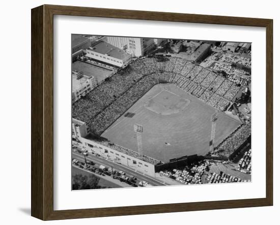 Ariels of Seals Stadium Druing Opeaning Day-Nat Farbman-Framed Photographic Print