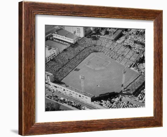 Ariels of Seals Stadium Druing Opeaning Day-Nat Farbman-Framed Photographic Print