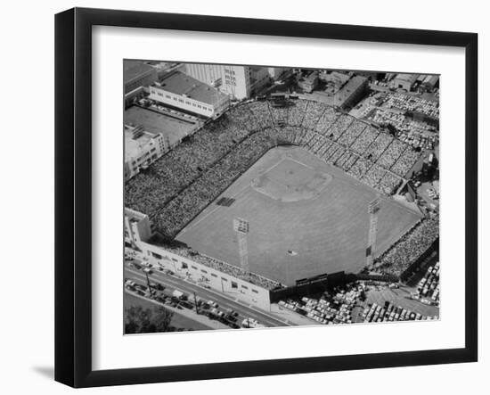 Ariels of Seals Stadium Druing Opeaning Day-Nat Farbman-Framed Photographic Print