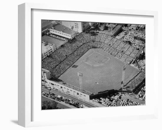 Ariels of Seals Stadium Druing Opeaning Day-Nat Farbman-Framed Photographic Print