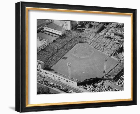 Ariels of Seals Stadium Druing Opeaning Day-Nat Farbman-Framed Photographic Print