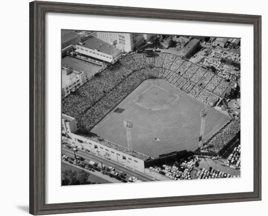 Ariels of Seals Stadium Druing Opeaning Day-Nat Farbman-Framed Photographic Print