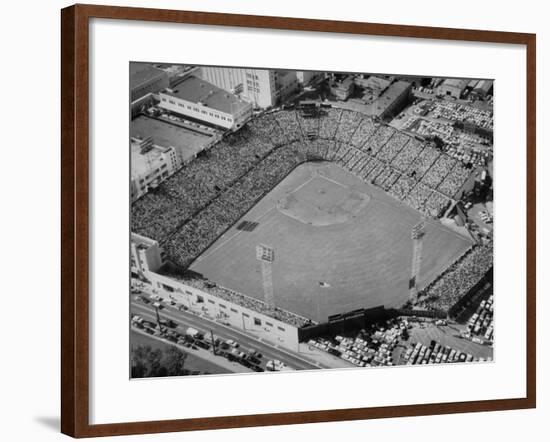 Ariels of Seals Stadium Druing Opeaning Day-Nat Farbman-Framed Photographic Print