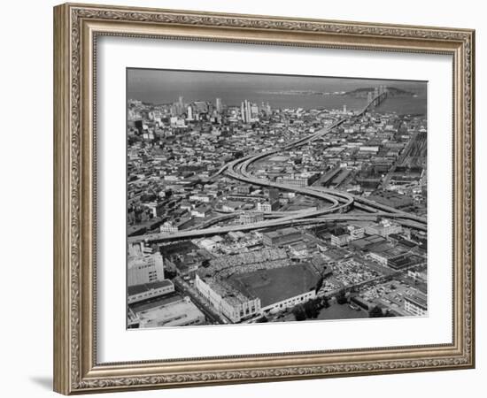 Ariels of Seals Stadium During Opeaning Day-Nat Farbman-Framed Photographic Print