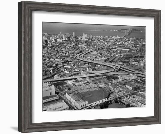 Ariels of Seals Stadium During Opeaning Day-Nat Farbman-Framed Photographic Print