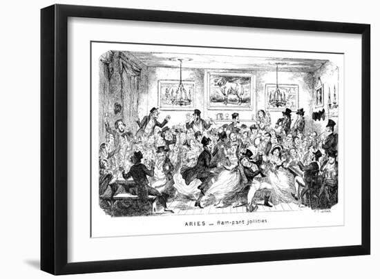 Aries - Ram-Pant Jollities, 19th Century-George Cruikshank-Framed Giclee Print