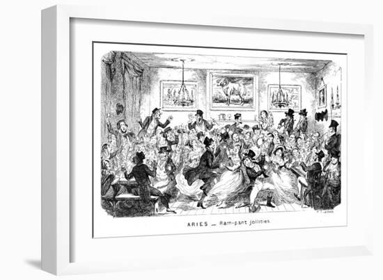 Aries - Ram-Pant Jollities, 19th Century-George Cruikshank-Framed Giclee Print