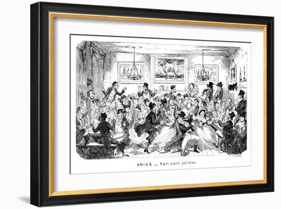 Aries - Ram-Pant Jollities, 19th Century-George Cruikshank-Framed Giclee Print