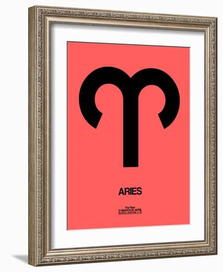 Aries Zodiac Sign Black-NaxArt-Framed Art Print