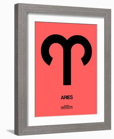 Aries Zodiac Sign Black-NaxArt-Framed Art Print