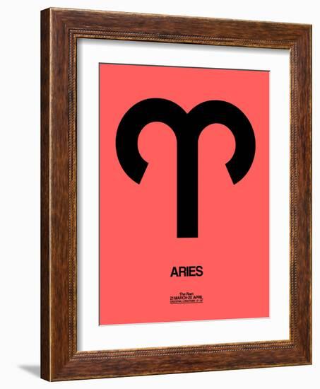 Aries Zodiac Sign Black-NaxArt-Framed Art Print