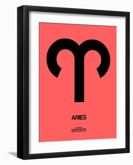 Aries Zodiac Sign Black-NaxArt-Framed Art Print