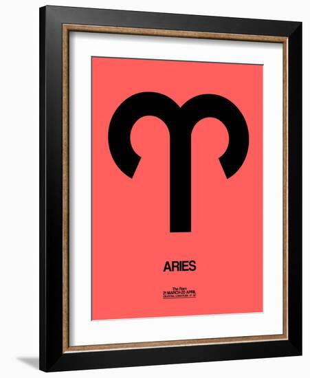 Aries Zodiac Sign Black-NaxArt-Framed Art Print