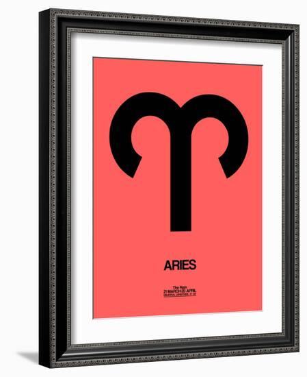 Aries Zodiac Sign Black-NaxArt-Framed Art Print