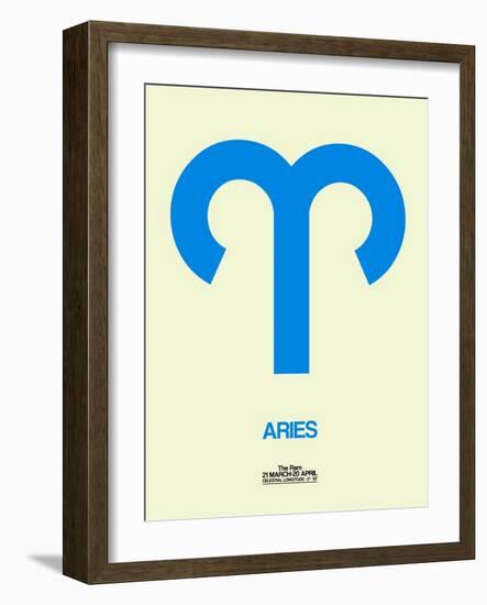 Aries Zodiac Sign Blue-NaxArt-Framed Art Print