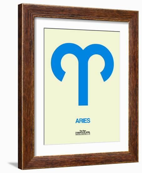 Aries Zodiac Sign Blue-NaxArt-Framed Art Print