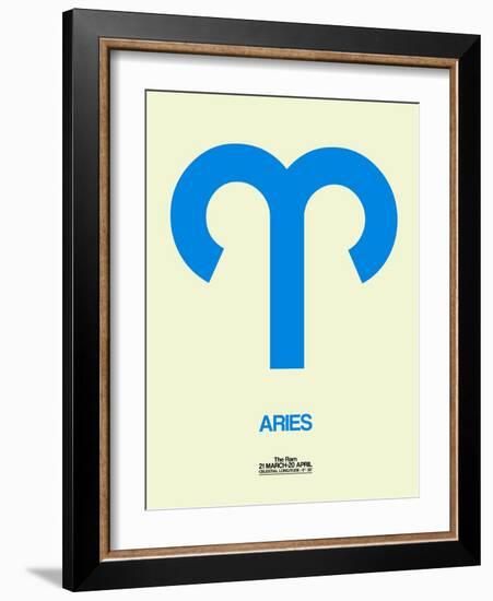 Aries Zodiac Sign Blue-NaxArt-Framed Art Print