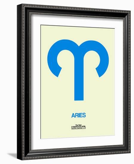 Aries Zodiac Sign Blue-NaxArt-Framed Art Print