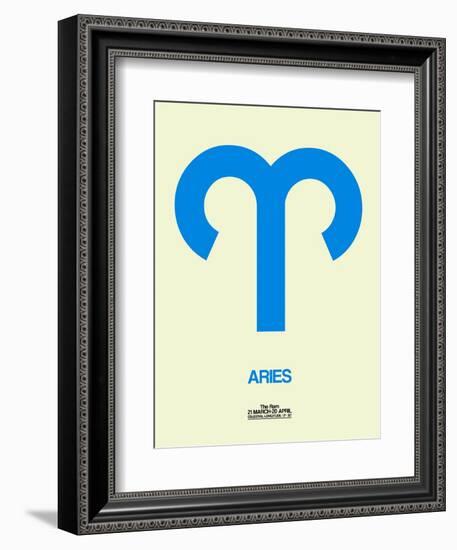 Aries Zodiac Sign Blue-NaxArt-Framed Premium Giclee Print
