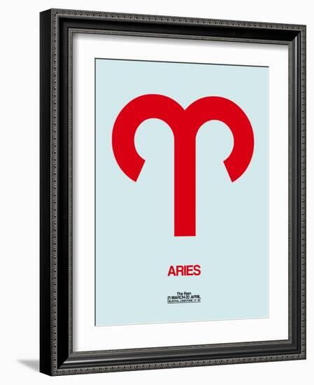 Aries Zodiac Sign Red-NaxArt-Framed Art Print