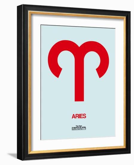 Aries Zodiac Sign Red-NaxArt-Framed Art Print