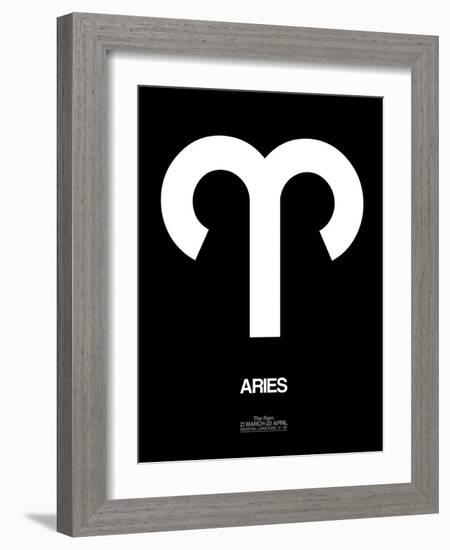 Aries Zodiac Sign White-NaxArt-Framed Art Print