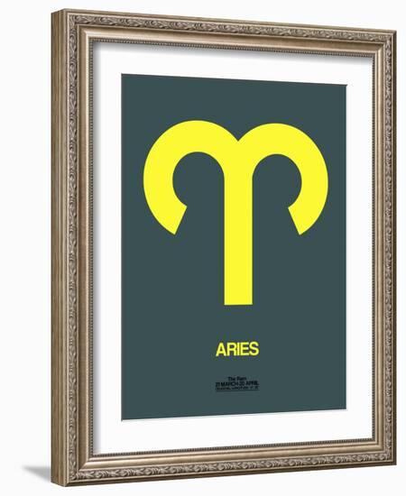 Aries Zodiac Sign Yellow-NaxArt-Framed Art Print