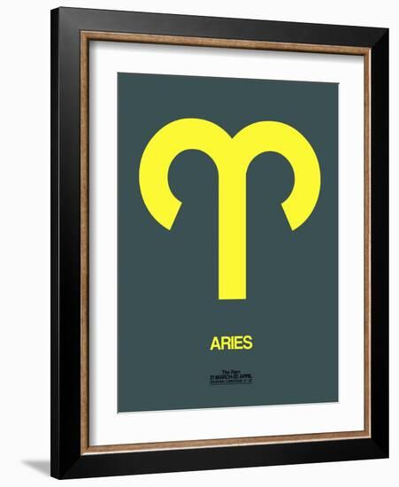 Aries Zodiac Sign Yellow-NaxArt-Framed Art Print