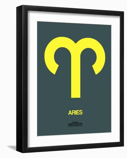 Aries Zodiac Sign Yellow-NaxArt-Framed Art Print