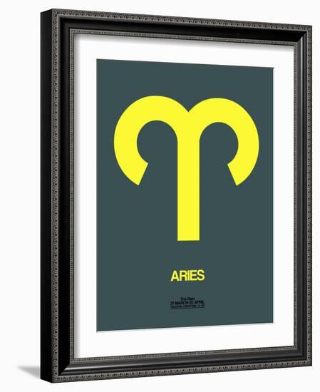 Aries Zodiac Sign Yellow-NaxArt-Framed Art Print