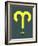 Aries Zodiac Sign Yellow-NaxArt-Framed Art Print