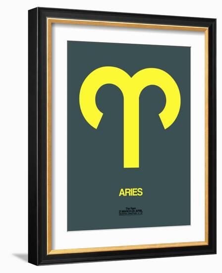 Aries Zodiac Sign Yellow-NaxArt-Framed Art Print