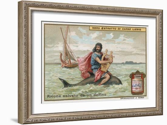 Arion and the Dolphin-European School-Framed Giclee Print