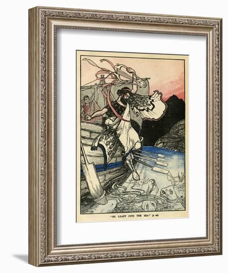 Arion of Methymna Leaping into the Sea-Arthur Rackham-Framed Premium Giclee Print