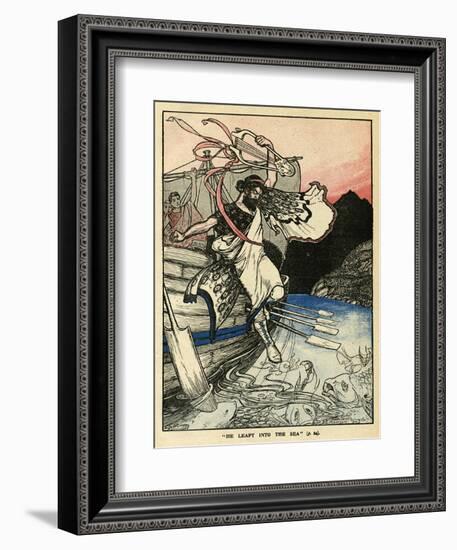 Arion of Methymna Leaping into the Sea-Arthur Rackham-Framed Premium Giclee Print