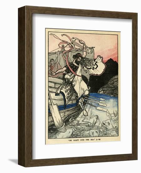 Arion of Methymna Leaping into the Sea-Arthur Rackham-Framed Art Print