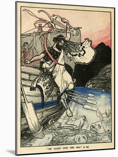 Arion of Methymna Leaping into the Sea-Arthur Rackham-Mounted Art Print