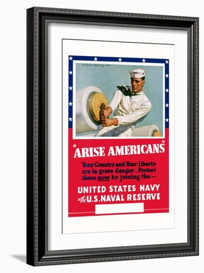 Arise Americans Navy Recruitment Poster-McClelland Barclay-Framed Giclee Print