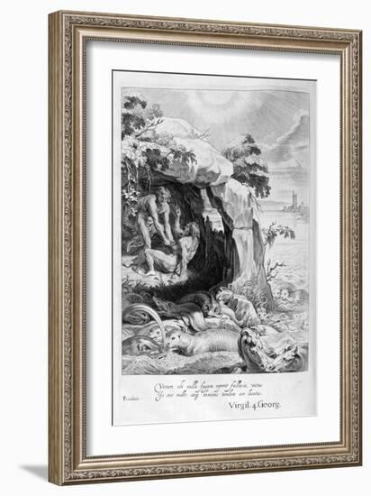 Aristeus Compels Proteus to Reveal His Oracles, 1655-Michel de Marolles-Framed Giclee Print