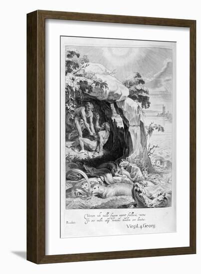 Aristeus Compels Proteus to Reveal His Oracles, 1655-Michel de Marolles-Framed Giclee Print