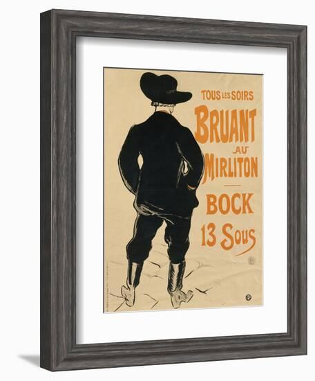 Aristide Bruant, 1893-Henri de Toulouse-Lautrec-Framed Giclee Print