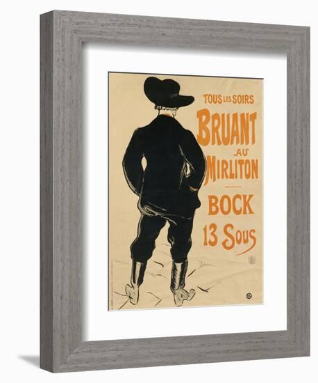 Aristide Bruant, 1893-Henri de Toulouse-Lautrec-Framed Giclee Print