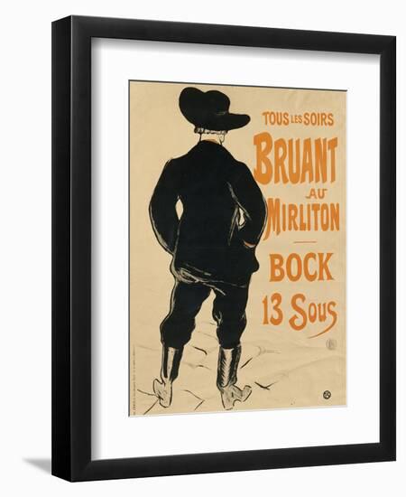 Aristide Bruant, 1893-Henri de Toulouse-Lautrec-Framed Giclee Print