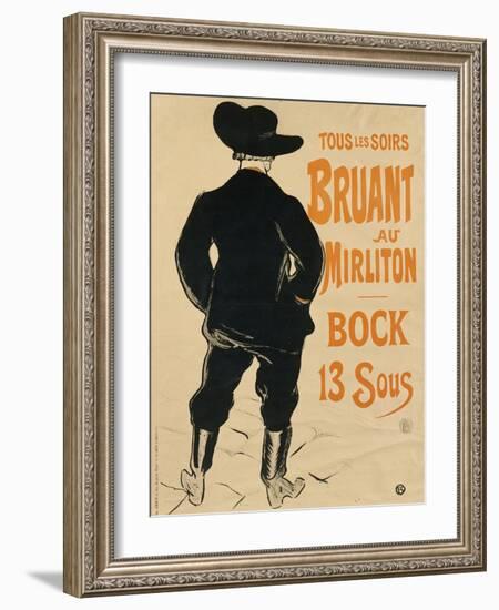 Aristide Bruant, 1893-Henri de Toulouse-Lautrec-Framed Giclee Print