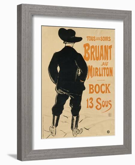 Aristide Bruant, 1893-Henri de Toulouse-Lautrec-Framed Giclee Print