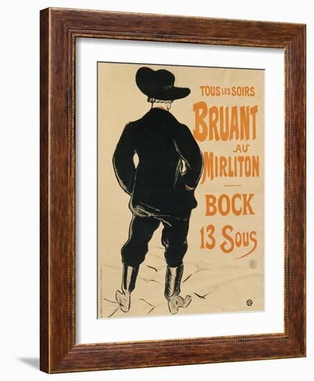 Aristide Bruant, 1893-Henri de Toulouse-Lautrec-Framed Giclee Print